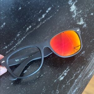 Ray-Ban Black Frame with Fiery Orange Lenses